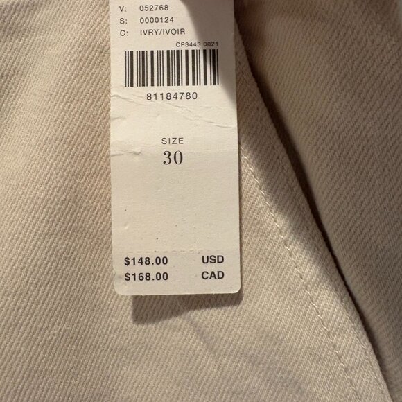 Anthropologie Wide-Leg Ivory Pilcro Trousers - Picture 3 of 5